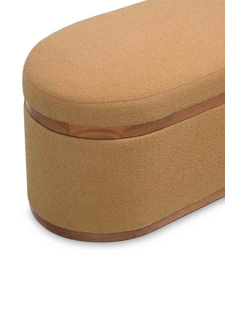 Vespera Oval Storage Ottoman,peach