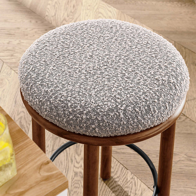 Pebble Boucle Walnut TaupeCounter Stools, Set of 2