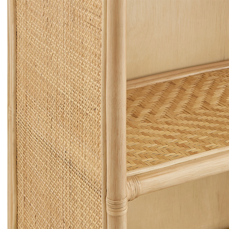 Janne Arched Natural Rattan Bookshelf, Natural