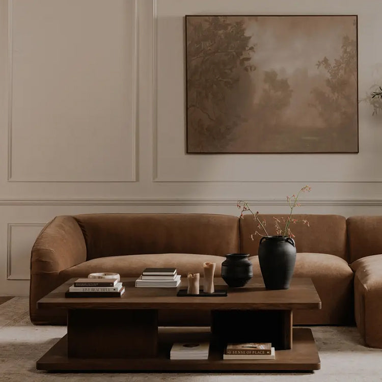 Large Malaga Coffee Table, Dark Brown