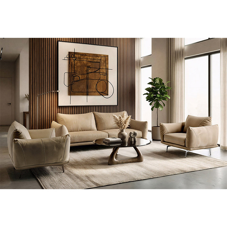 Lopez Leather Sofa, beige