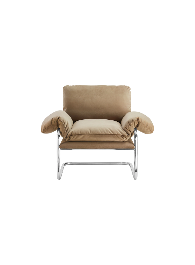 Ravessa Velvet Accent Chair,Taupe