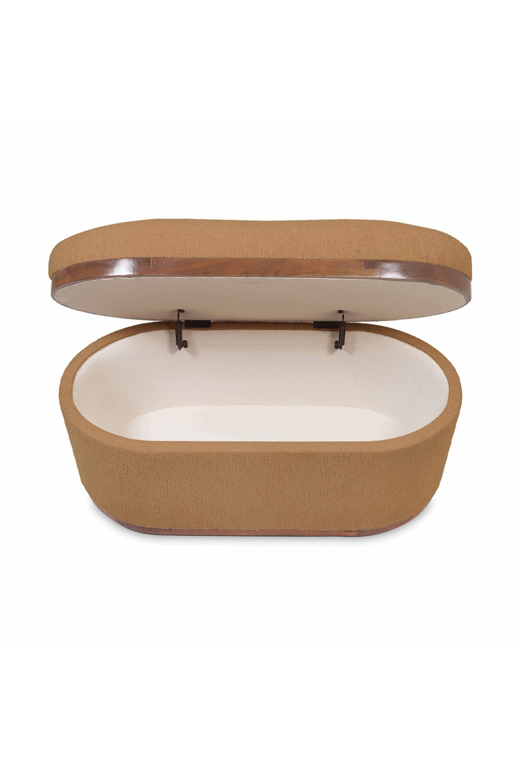 Vespera Oval Storage Ottoman,peach