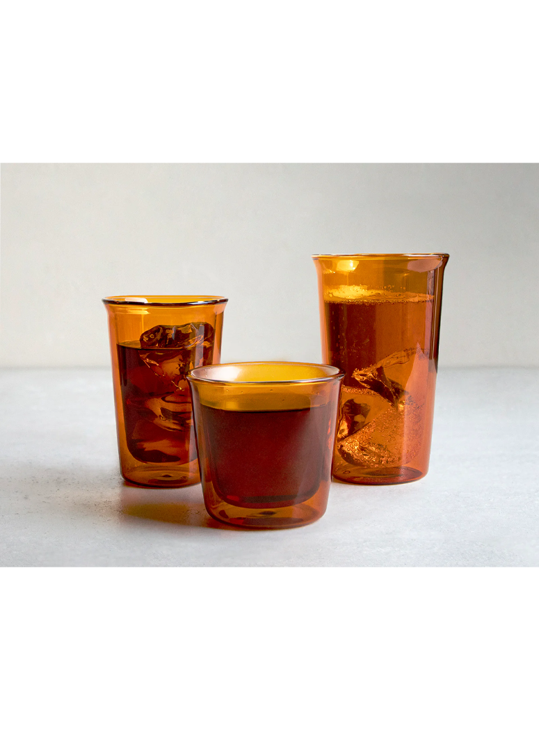 Kinto Cast Amber Double Wall Glass 340ml/11.6oz