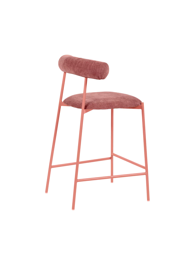 Nibbles Velvet Counter Stool,mauve