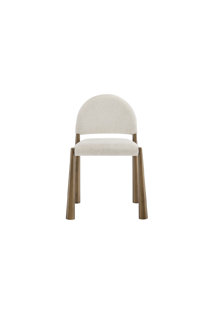 Alura Fabric Dining Side Chair,Brass Cream