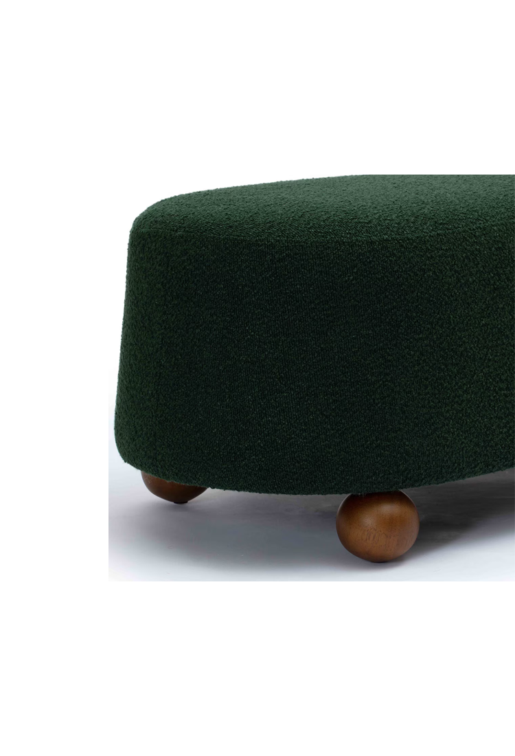 Sirenna Boucle Large Ottoman,Green