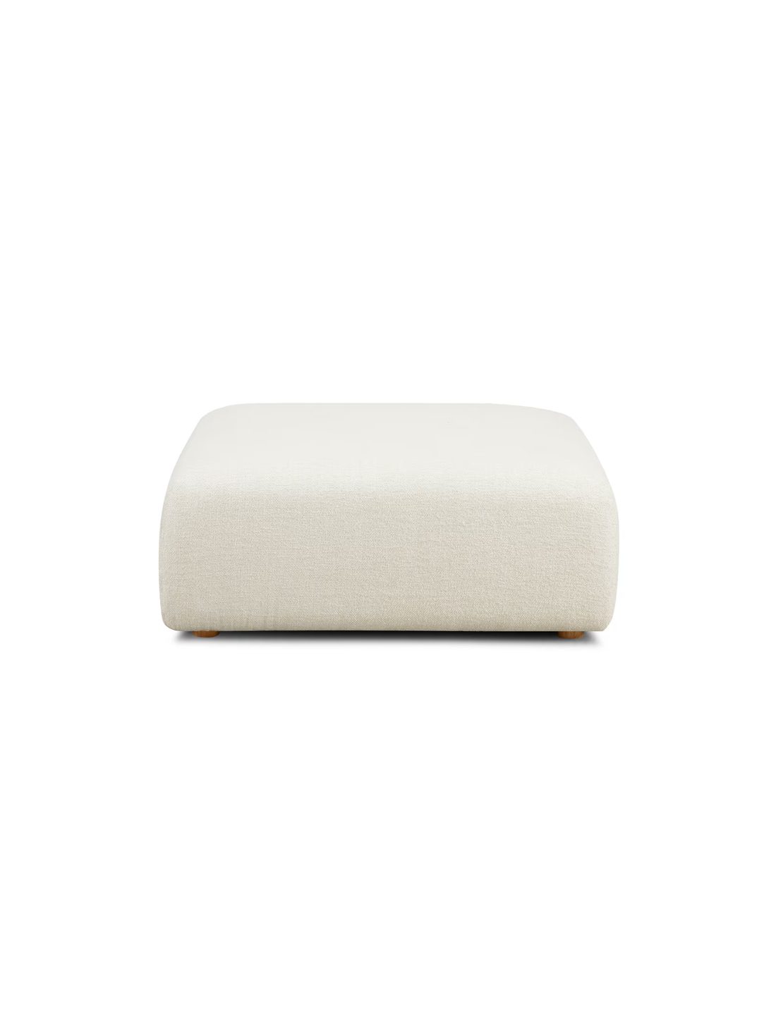 Temis Heavy Textured Fabric Ottoman,Cream