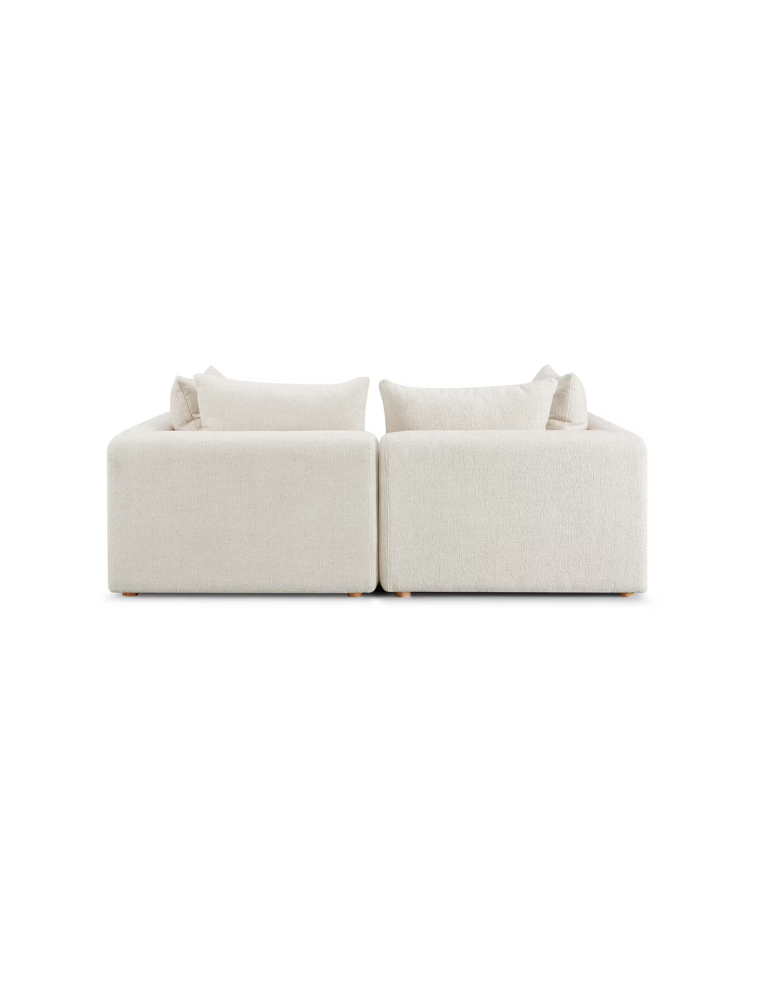 Temis Heavy Textured Fabric Loveseat,Cream