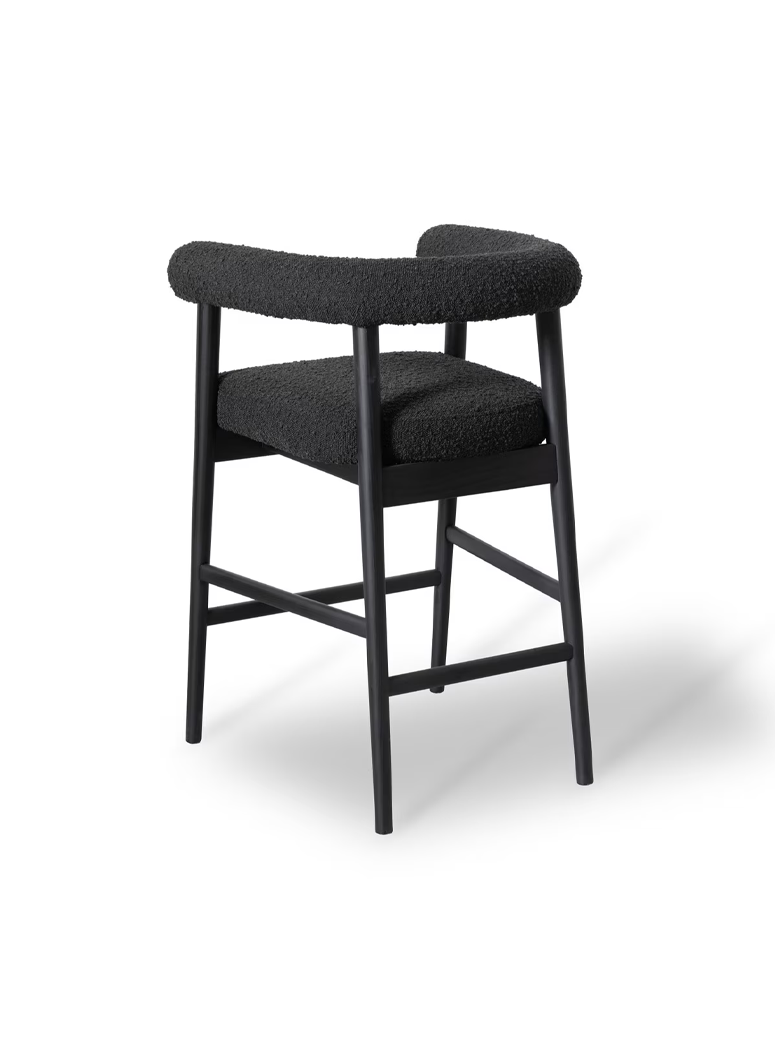 Riven Boucle Counter Stool,black