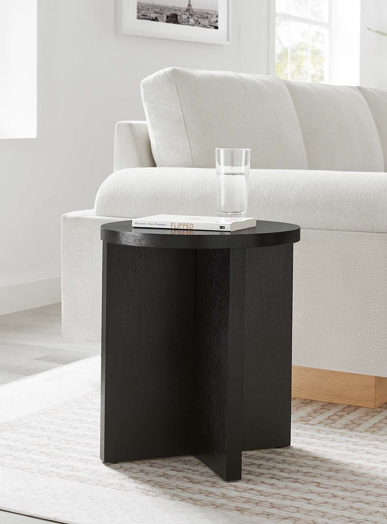 Quinlan Wood Side Table, black