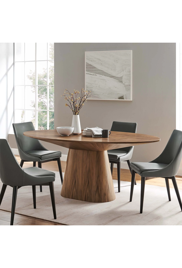 Quillon 75" Round Dining Table,Walnut