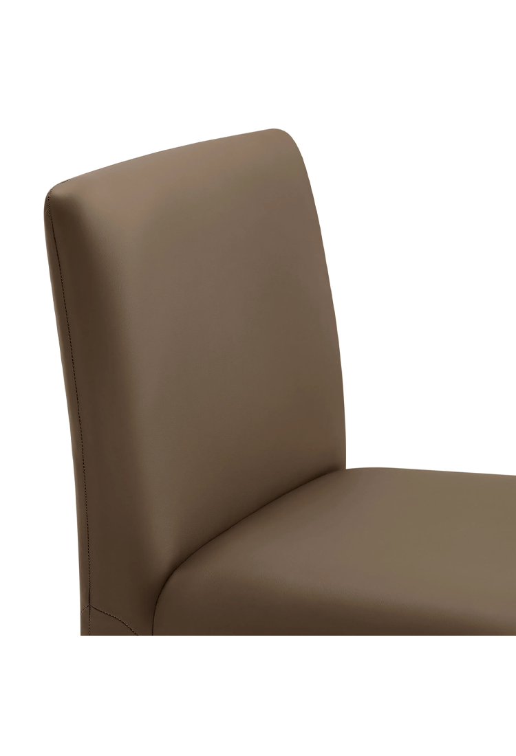 Noviara Vegan Leather Dining Chair,Mushroom Brown