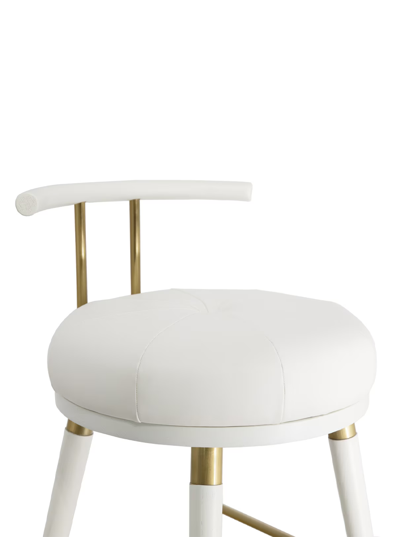 Tinker Leather Counter Stool,white