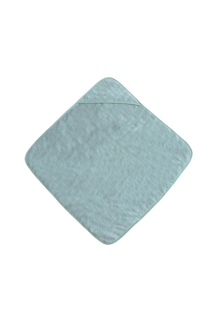 Mushie Organic Cotton Baby Hooded Towel,Sea Mist