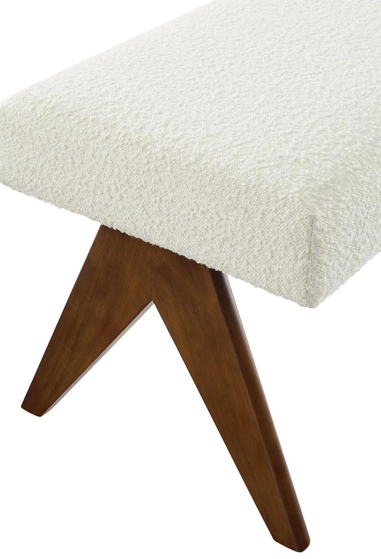 Fynix 47" Boucle Bench,Ivory