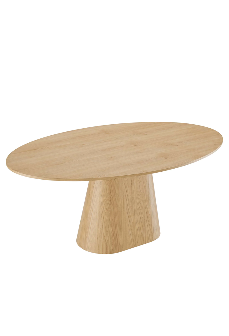 Quillon 75" Round Dining Table,Oak