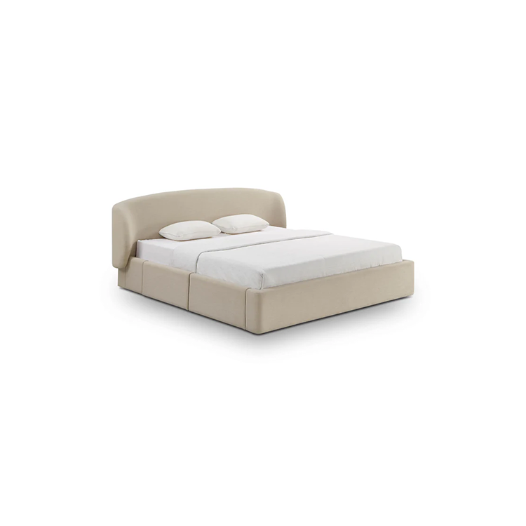 Coey Taupe Linen Storage King Bed