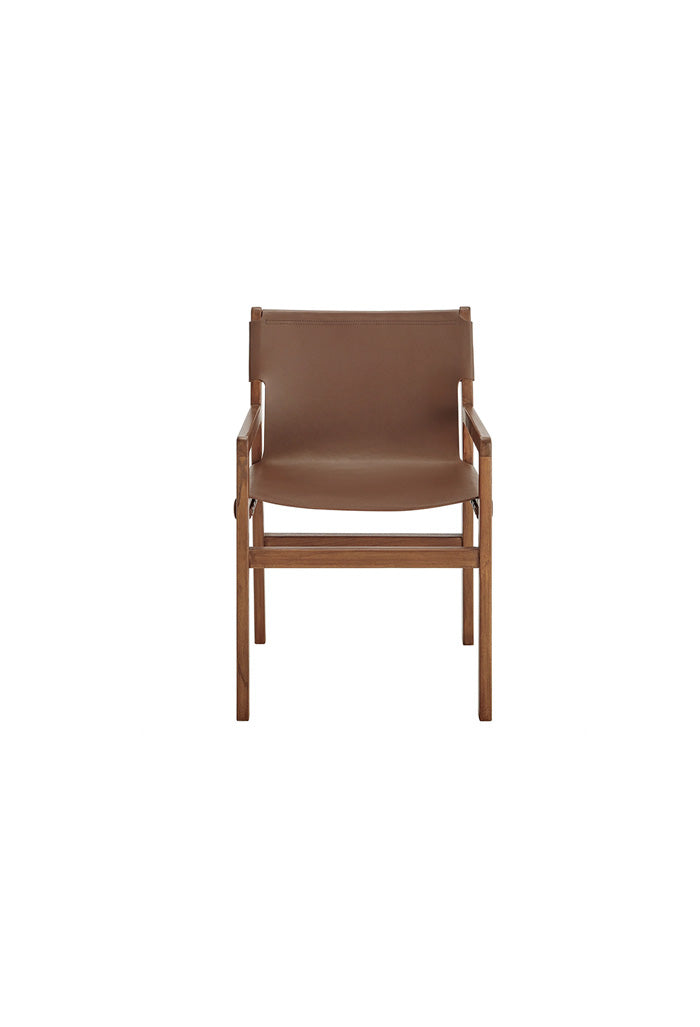 Sono Leather Dining Chair in Nutmeg Brown