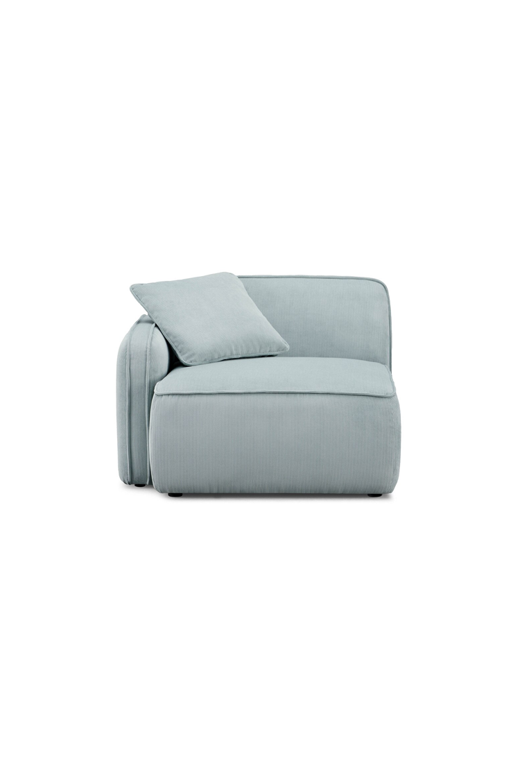 Syntara Velvet LAF Corner Chair,Light Green