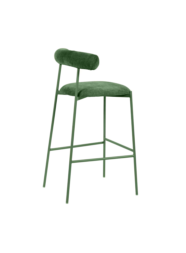 Nibbles Velvet Bar Stool,forest green