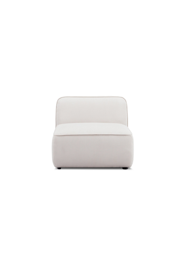 Syntara Velvet Armless Chair,White Sand