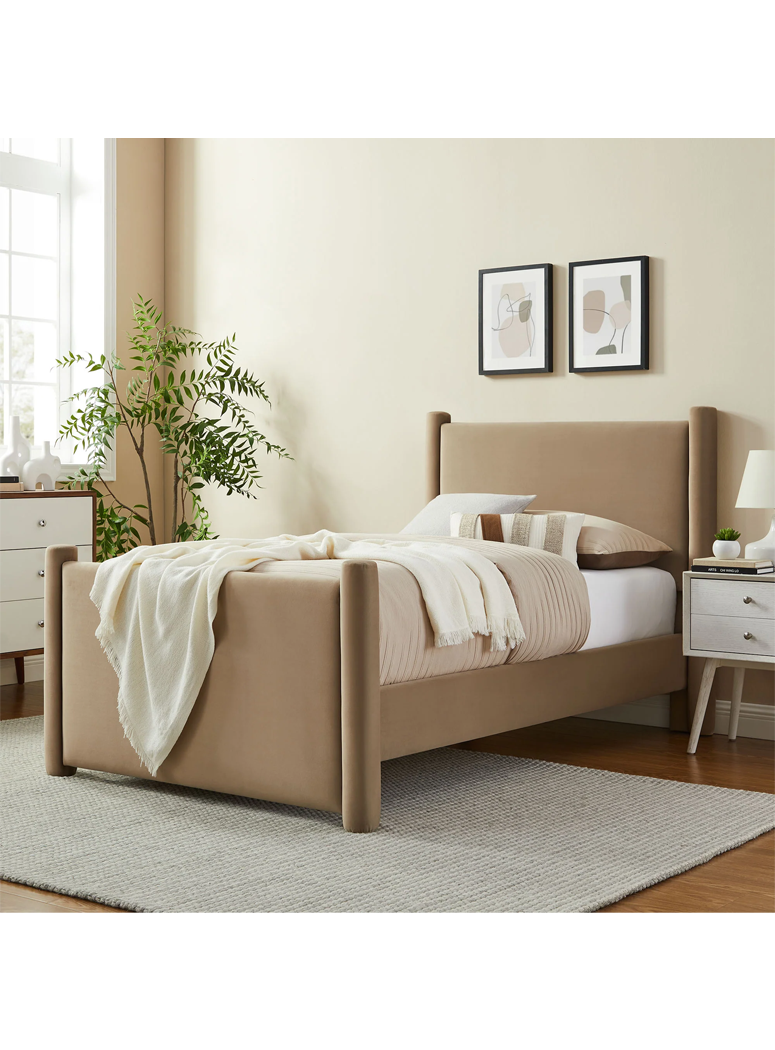 Mariselle Twin Plaform Bed,Taupe