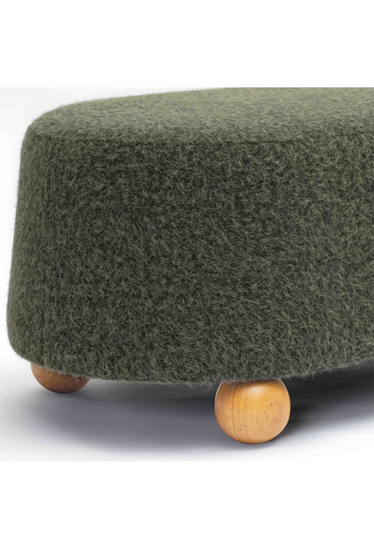 Sirenna Mohair Large Ottoman,Green