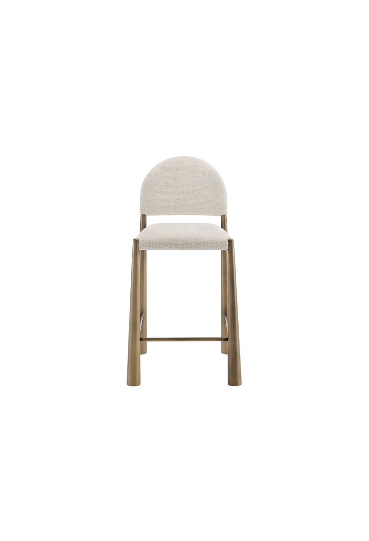 Alura Fabric Counter Stool,Brass Cream