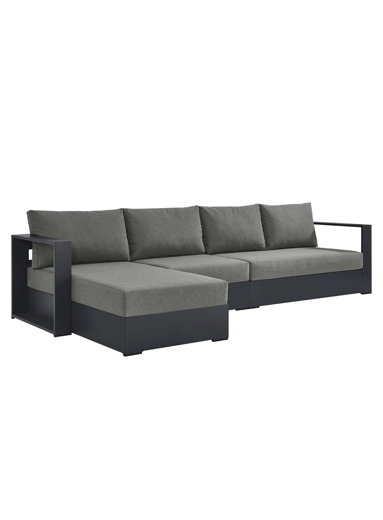 Credenza 3-Piece Sofa,left,charcoal