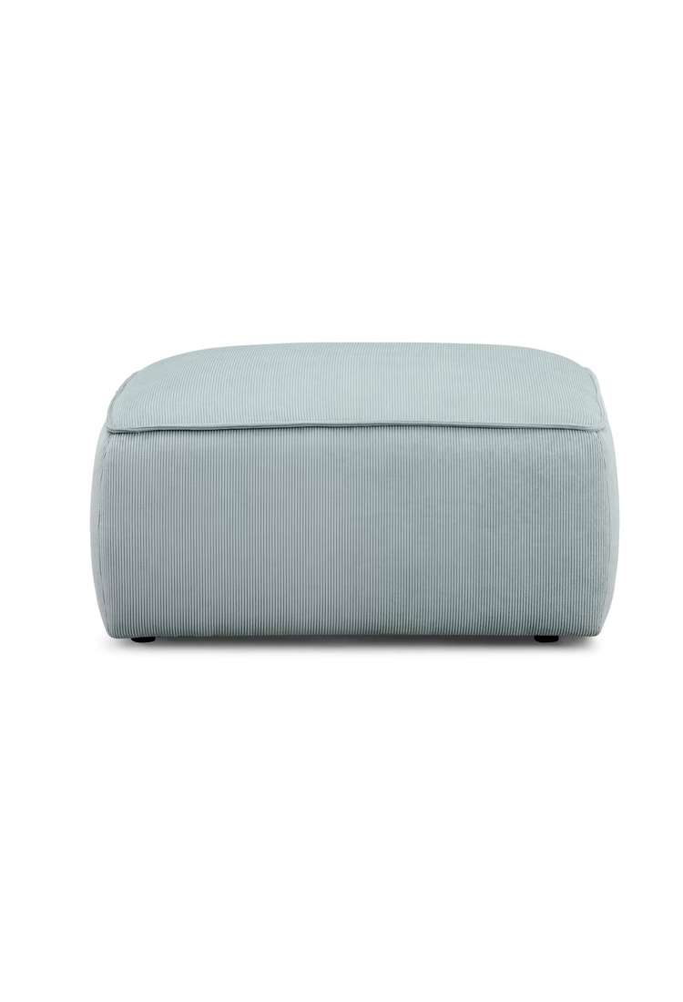 Syntara Velvet Ottoman, Light Green