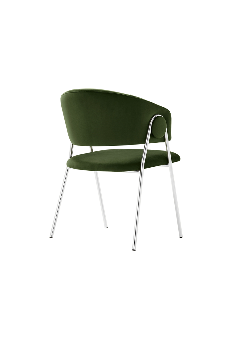 Savanna Velvet Dining Chair,Green Silver(Set of 2)