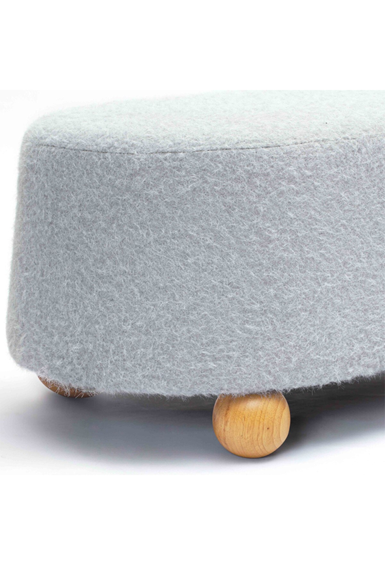 Sirenna Mohair Large Ottoman,Grey