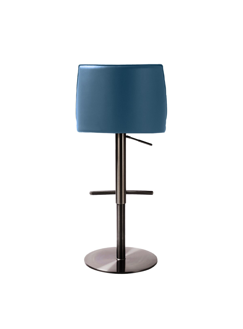 Gizmo Leater on Adjustable Stool,blue