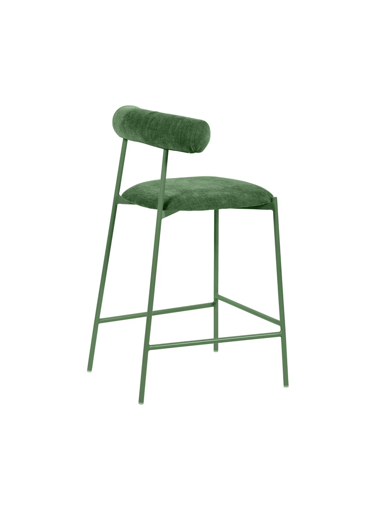 Nibbles Velvet Counter Stool,forest green