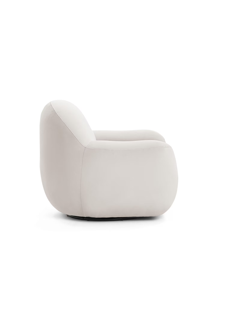 Ferenza Velvet Swivel Chair,Cream