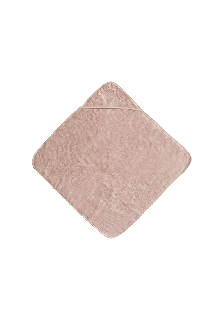 Mushie Organic Cotton Baby Hooded Towel,Blush