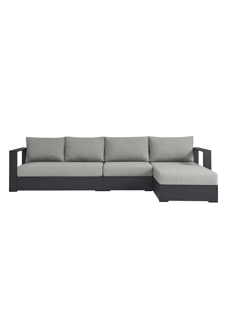 Credenza 3-Piece Sofa,right,grey