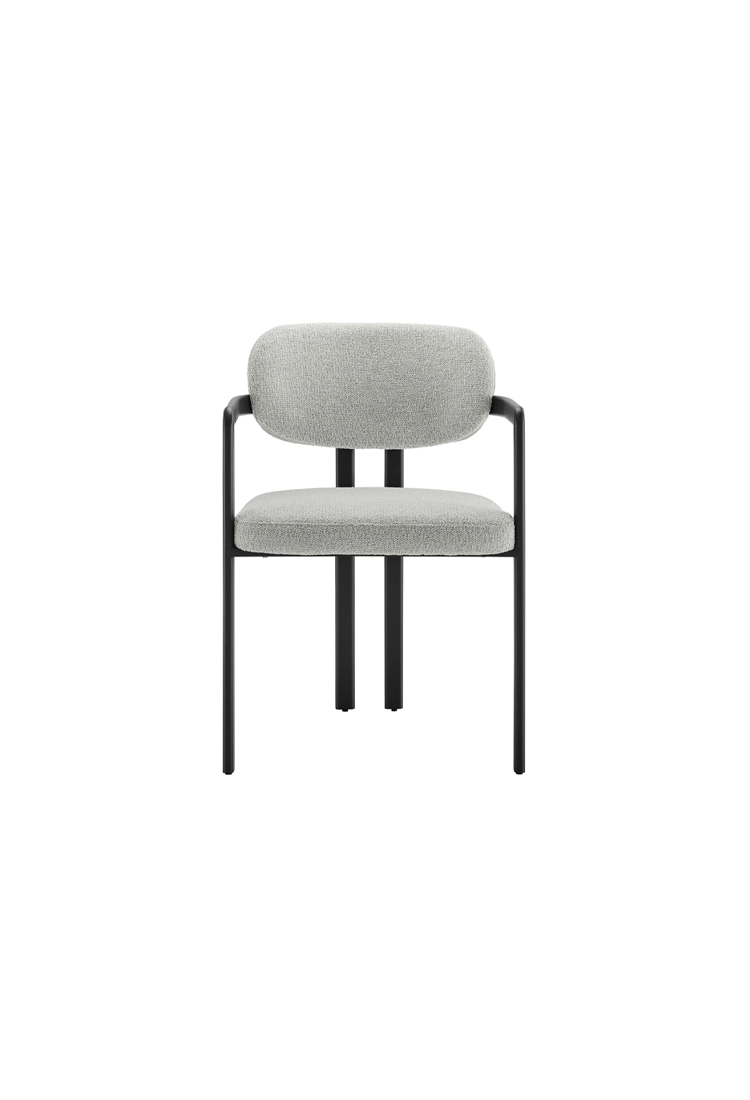 Marbella Fabric and Metal Dining Chair,Black Dove Gray