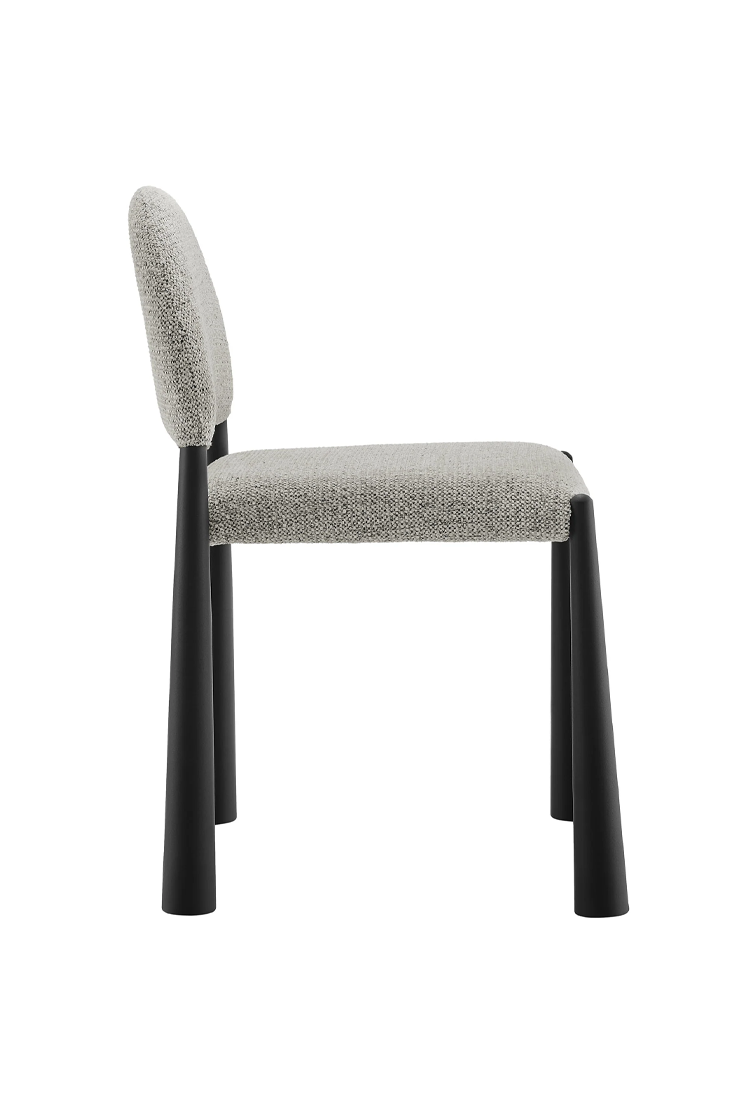 Alura Fabric Dining Side Chair,Black Camel