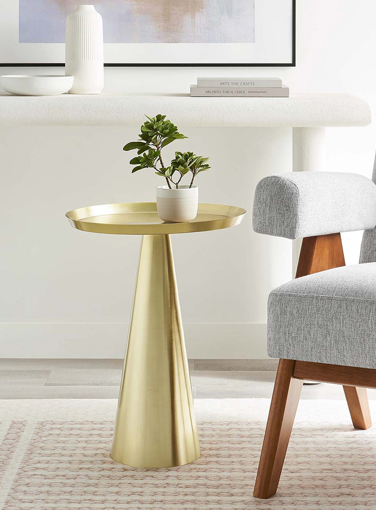 Aerin Round Side Table,brass