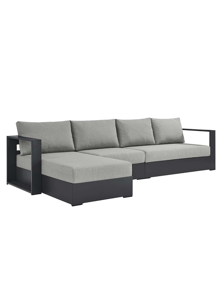 Credenza 3-Piece Sofa,left,grey