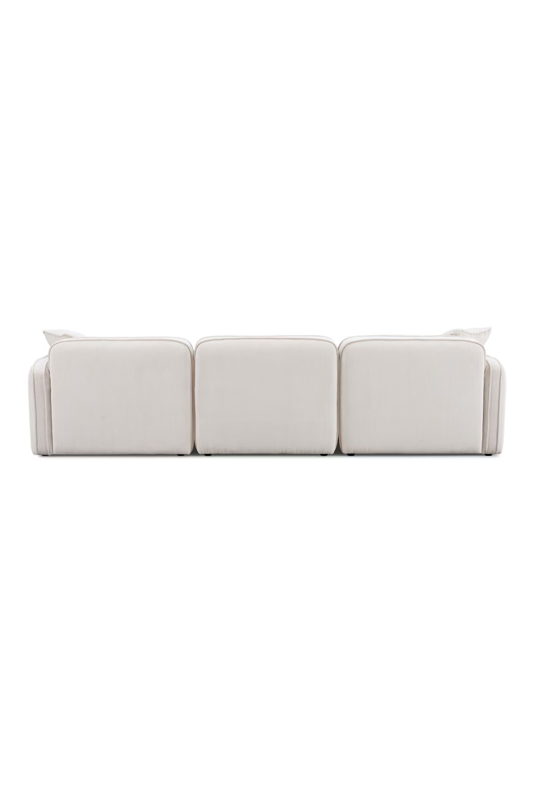 Syntara Velvet 4- Piece Sectional,White Sand