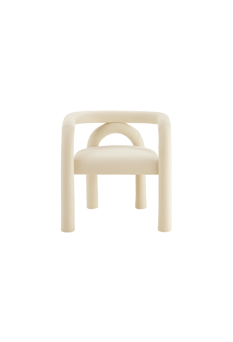 Cavara Velvet Dining Chair,Porcelain