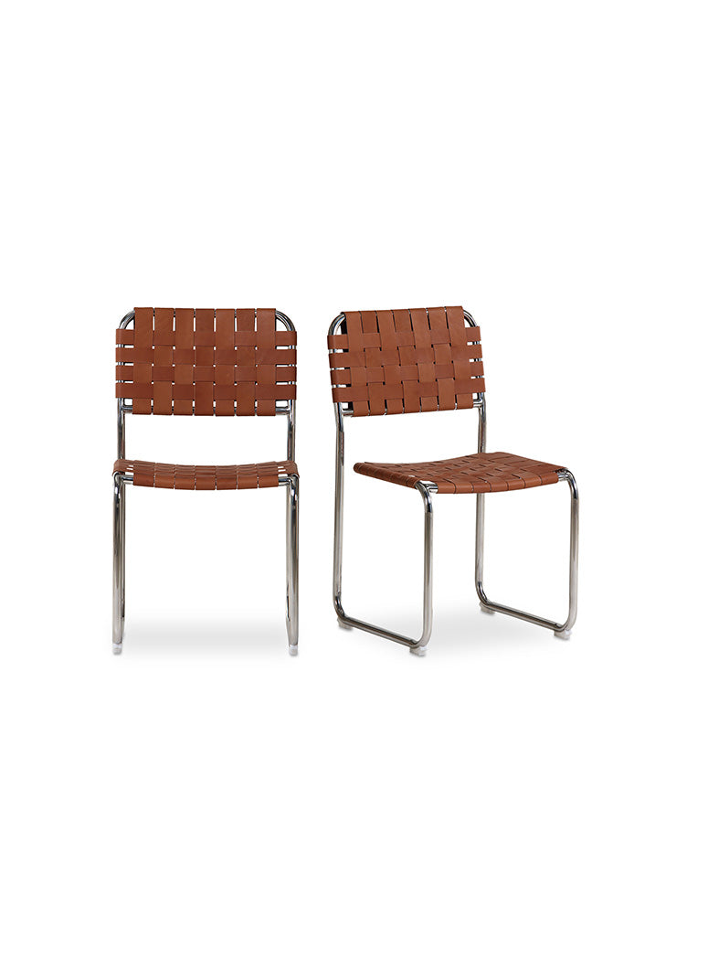 Veloxis Stainless SteelDining Chair,brown(set of two)