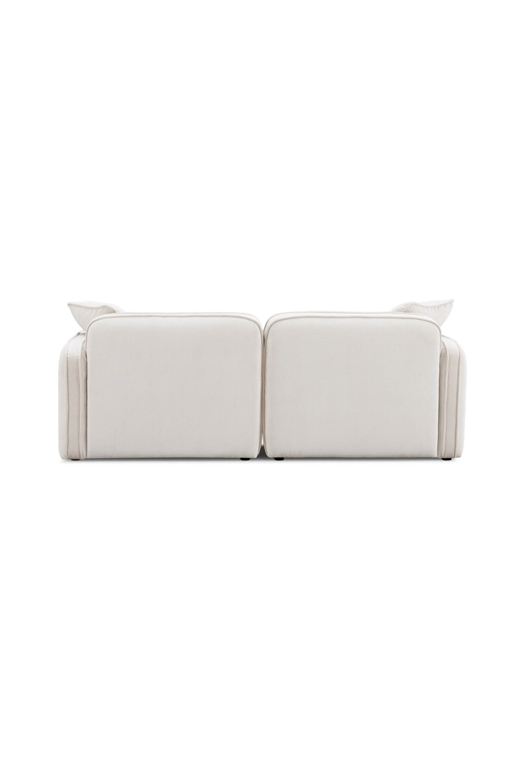 Syntara Velvet Loveseat,White Sand