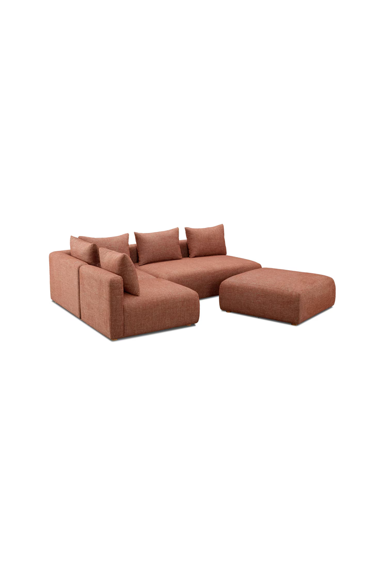 Temis Fabric 4-Piece Chaise Sectional,Sedona Red