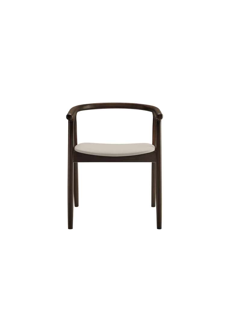 Serene Leather and Wood Dining Chair,Stone