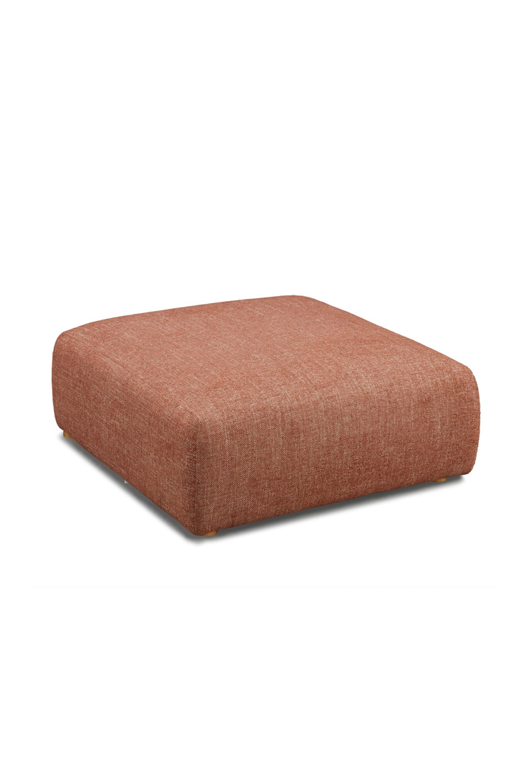 Temis Fabric Ottoman,Sedona Red