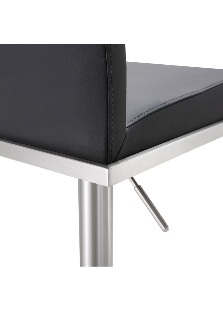 Albert BLK Vegan Leather Adjustable Stool